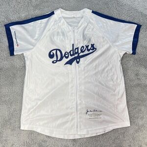 Brooklyn Dodgers Jersey Mens XL MLB‎ Baseball Jackie Robinson 42 Full Zip White